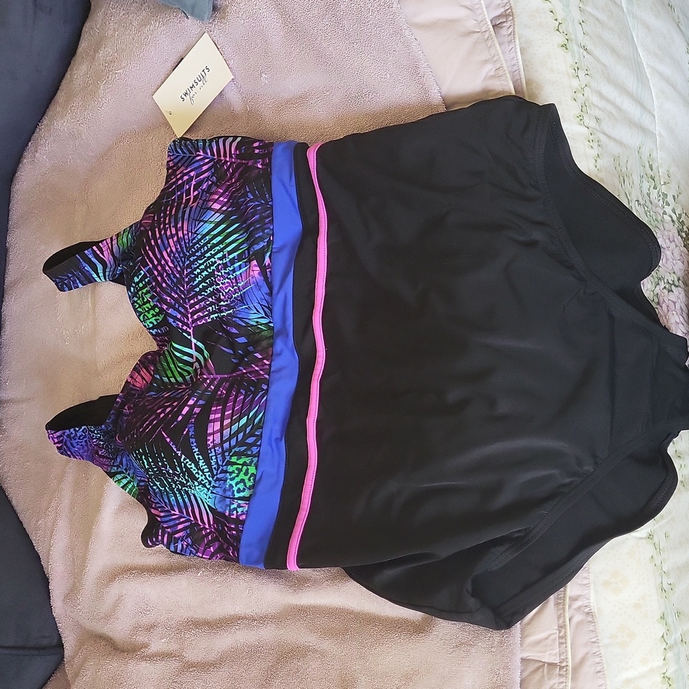 BRAND NEW Swimsuit, one piece, Size 18, multi color,$33 Brand: Swimsuits for all
